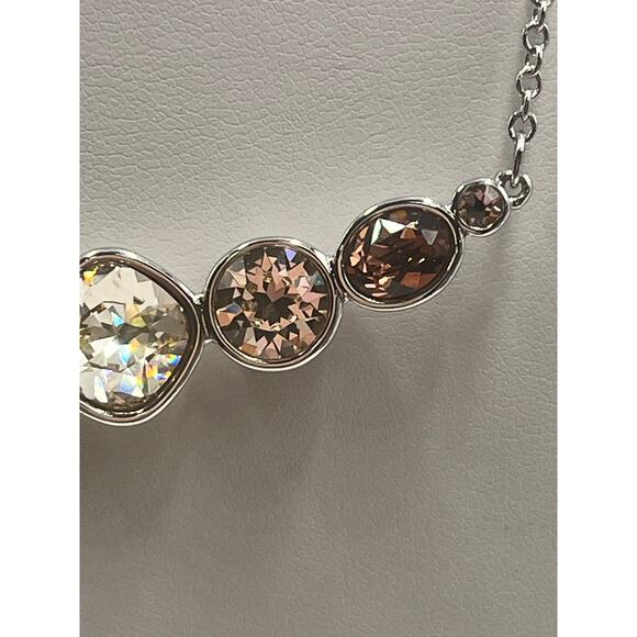 Touchstone Swarovski Crystal Retired Line in The Sand Pink Tan AB Necklace 1471N - Picture 11 of 11